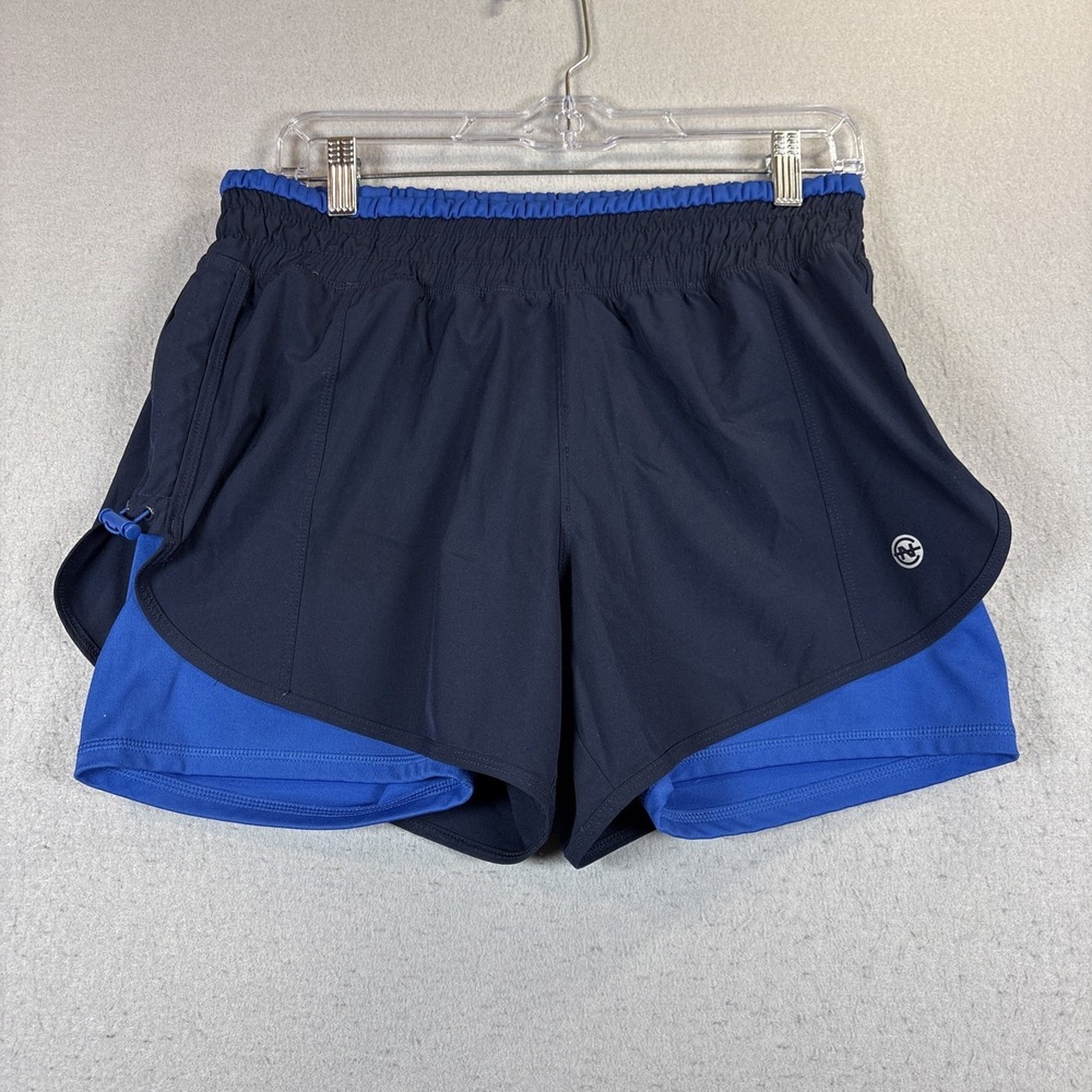 Nautica Competition Women's Navy Blue Shorts 2 In 1 Size medium Running Exercise